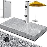 KESSER® Granit Sonnenschirmständer mit Edelstahlrohr, Hochwertiger Schirmständer Rechteck Sockel...