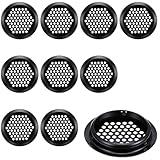 TIESOME 10 Stück 53mm Schwarz Edelstahl Lüftungsgitter Rund,Türlüftungsgitter Rund...