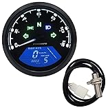 Geloo Tachometer für Motorrad, digital, Tacho für Motorrad, 12000 U/min, 199 km/h, Universal für...