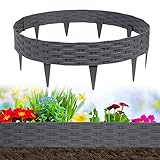 VA-Cerulean Kunststoff Rasenkante,10M Rattan-Optik Beeteinfassung,Beetumrandung...