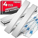 FINDMAG Magnete Stark, 4 Stück 60 x 10 x 3 mm Neodym Magnete Extra Stark, Kühlschrank Magnete für...