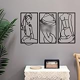 Moderne minimalistische Wanddekoration, abstrakte Linienkunst, Wanddekoration, Frauenkörperform,...