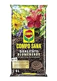 COMPO SANA Qualitäts-Blumenerde, Ca. 50% weniger Gewicht, 12 Wochen Dünger, Kultursubstrat, 5...