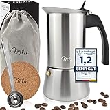 Milu Espressokocher Induktion geeignet | 2, 4, 6, 9 Tassen | Edelstahl Mokkakanne, Espressokanne,...