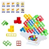 HIQE-FL Tetra Tower Spiel,64 PCS Tetris Tower Balance Game,Schaukelstapel Balance Spiel,Tetris...