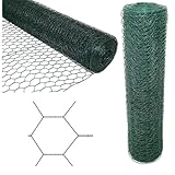 Sechseckgeflecht Volierendraht Drahtzaun Grün Hasendraht Kaninchendraht Maschendraht-Geflecht,...