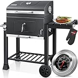 KESSER® Grill Grillwagen XL Holzkohlegrill mit Deckel, Rädern, Edelstahl-Griff, Grillrost und...