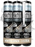 PROCREA® 3x Montagekleber 'Power Plus' extra stark [Kleben statt Bohren] Haftstarker Sofortkleber...