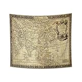 YONGFOTO 150x130cm Vintage Map Tapisserie, Weltkarte Alte Antike Westliche See-Navigation...