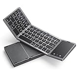 seenda Faltbare Bluetooth Tastatur mit Touchpad, Klappbare Tastatur Wiederaufladbar mit Trackpad...