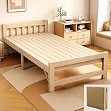 QUEMZAR Bett Holz, Bettgestell für Erwachsene, Futonbett 140x200 Holz Klappbar für...