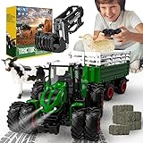 PENGBU RC Traktor Spielzeug ab 3 4 6 8 Jahre, 2.4 GHz Ferngesteuerter Traktor Ferngesteuert, Trecker...