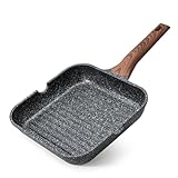 Kordisen Antihaft-Grillpfanne, 24 cm quadratische Pfanne für Induktion, Granitbeschichtung,...