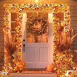 YUYWWAN Herbst Ahornblatt Lichterkette, 3 Meter 20 LED Herbstdeko Lichterketten mit Herbstblätter,...