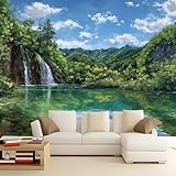 Olive Green Vlies Fototapete Beautiful Lakes Forests Plants, 350 x 256 cm Fototapeten Tapeten für...