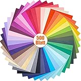 VGOODALL 500 Blatt Transparentpapier Bunt, 40 Farben Seidenpapier Tissue Paper Glanzpapier zum...