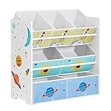 SONGMICS Kinderzimmerregal, Spielzeugregal mit 7 Aufbewahrungsboxen aus Vliesstoff,...