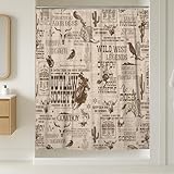 Kaktus, extralang, Western-Duschvorhang, rustikales Cowboy-Motiv, Herbstbraun, waschbar, mit Haken,...