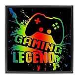 Stupell Industries Marcus Prime Kunstdruck auf Leinwand, Motiv Gaming-Legende, gerahmt, Grau, 63 x...