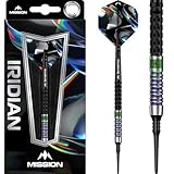 Mission Iridian Dartpfeile, weiche Spitze, 90 % Wolfram-Barrel, Schwarz und Korallen-PVD, inklusive...