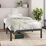 Zinus Elias Bett 90x200 cm - Höhe 36 cm mit Stauraum unter dem Bett - Metall-Plattformbettrahmen -...