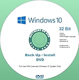 Ersatz-Backup-Installations-DVD für Windows 10 32 Bit Universal Version Deutsch