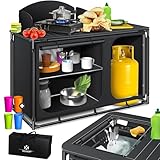 KESSER® Campingküche | Inkl. Tragetasche & Becherset | Campingschrank Faltschrank | mit...