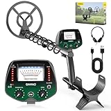 OMMO Metalldetektor Profi für Erwachsene & Kinder, USB Wiederaufladbarer Pinpointer Metalldetektor,...