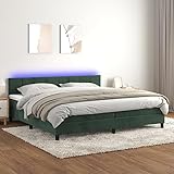 Homgoday Boxspringbett mit Matratze & LED Doppelbett Einzelbett Polsterbett Bettrahmen Gästebett...