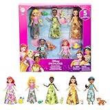 Mattel Disney Princess und Freunde Set mit 5 beweglichen kleinen Puppen mit abnehmbaren Röcken oder...