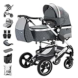 Daliya® BAMBIMO 3in1 Kinderwagen & Buggy mit Auto-Babyschale, XXL-Set, Wickeltasche, Regenschutz,...