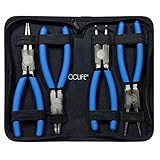 CCLIFE 4tlg Sprengringzangen Seegeringzange Set 150mm Zange Gerade & Gebogen für Sicherungsring...