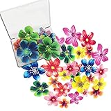 33Pcs Essbare Blumen Cupcake Topper,Blumen Party Kuchen Dekorationen,Tortendeko geburtstagstorte...