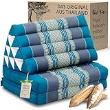 livasia Thaikissen mit 2 Auflagen - 120x50x8cm - Dreieckskissen mit Sitzkissen, Keilkissen mit...
