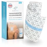 Health Press® Transparenter Folienverband - Duschpflaster Rolle (15cm x 10m) - Pflaster Wasserfest...