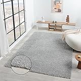 VIMODA Teppich Prime Shaggy Hochflor Einfarbig Grau Weich für Wohnzimmer, Schlafzimmer, küche,...