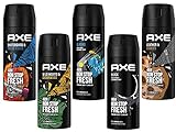 AXE Bodyspray Deo Spray Set 5x 150ml in beliebten Duftrichtungen für besonders viel Frische und...