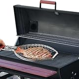 Grillkorb aus Edelstahl, robust, aus Edelstahl, mit Griff | perfekt zum Grillen von, Fisch, und...