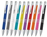 Libetui 10 Stück hochwertige Metallkugelschreiber bunte Kugelschreiber mit Großraummine Tinte Blau...