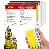 HONYAO® Rettungsdecke, Erste Hilfe Decke Gold Silber 3 Stück, Notfalldecke Perfekt für Outdoor,...