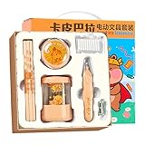 Elektrischer Bleistiftspitzer,Vakuum Radiergummi Aufkleber Set | Batteriebetriebener...