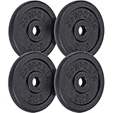 ScSPORTS® Hantelscheiben - Set, 10/20/30/40kg, 30/31mm Bohrung, Gusseisen, Schwarz -...