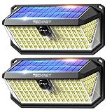 TECKNET Solarlampen für Außen mit Bewegungsmelder 416 LED, 2 Stück 300° Superhelle LED Solar...