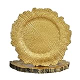 ALINK Gold Platzteller, Riffteller, Ladegerät für Speiseteller, 33 cm, Kunststoff-Ladegeräte für...