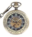 Unendlich U Retro Automatisch Selbstaufzug Mechanische Taschenuhr Leuchtzifferblatt Hohle Skelett...