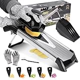 Masthome Gemüsehobel,V-Hobel mit Einsätze,5 in 1 Mandoline Gurkenhobel Edelstahl, Gemüsereibe mit...