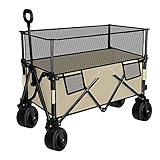 REAHOME Bollerwagen Faltbar Handwagen Gartenwagen Strandwagen für Alle Geländemit Faltbollerwagen...