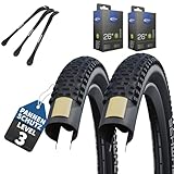 2er Set Schwalbe Fahradreifen Rapid Rob 26 Zoll x2,25 (57-559) + AV DV SV Schlauch und 3 Metall...