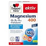 Doppelherz Magnesium 400 + B1 + B6 + B12 + Folsäure - Magnesium unterstützt die normale...