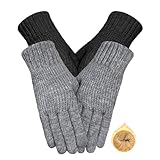 Beurlike 2 Paar Winterhandschuhe für Damen und Mädchen, Wolle, warm, gestrickt, Touchscreen, Text,...